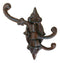 Pack Of 2 Cast Iron Rustic Victorian Scrollwork Spinning Swivel 3 Peg Wall Hooks