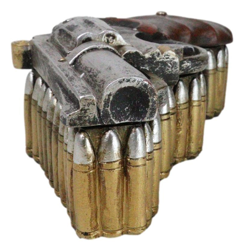 Rustic Old World Western Country Cowboy Gun Pistol With Bullets Trinket Box