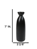 Set Of 6 Porcelain Kokuyo Black Minimalist Japanese Wine Sake Tokkuri Flasks 9oz