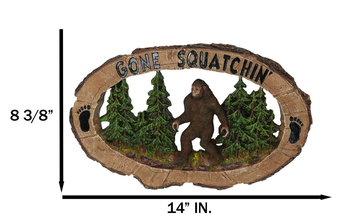 Rustic Forest Sasquatch Big Foot by Pine Trees Gone Squatchin' Wall Decor Plaque