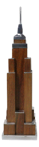 Aluminum And Mahogany New York Monument Empire State Building Art Deco Figurine