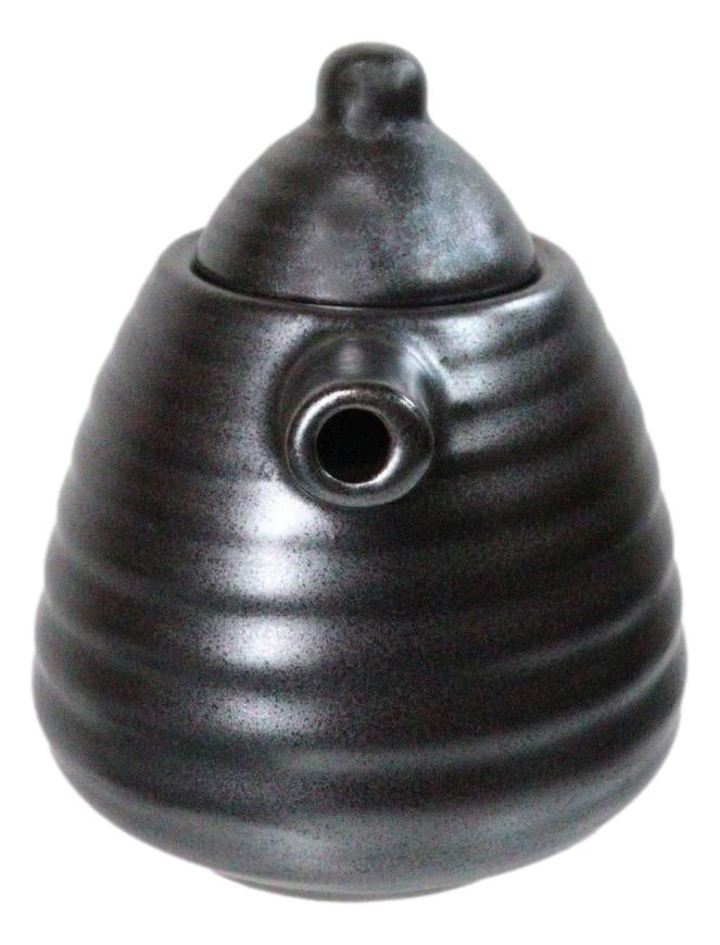 Set Of 6 Tetsu Kesho Black Tenmoku Porcelain Soy Sauce Shoyu Flask Dispensers