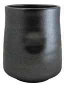Pack Of 6 Black Tetsu Kesho Reactive Glaze Ceramic Yunomi Tea Cups 9oz