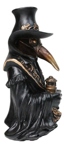 Bubonic Plague Doctor With Raven Mask Holding Potion Backflow Incense Burner