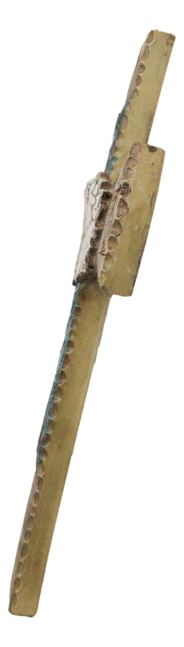 Rustic Western Angel Wings Turquoise Horse And Floral Tooled Leather Wall Cross