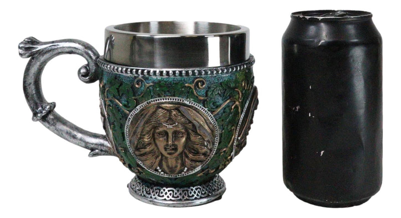Celtic Triple Moon Goddess Maiden Mother Crone Ivy Leaves Wiccan Teacup Mug 10oz