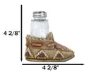Rustic Tribal Native Indian Moccasin Shoe Shaped Salt And Pepper Shakers Holder