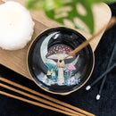 Witchcraft Wicca Dark Forest Toadstool Mushrooms And Fungi Round Incense Holder