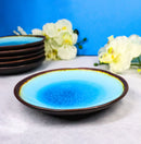 Pack Of 6 Blue Sky Aozora Kannyu Ceramic Round Appetizer Salad Dessert Plates