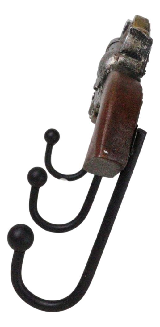 Rustic Western Old World Dual Six Shooter Gun Pistols With Lone Star 3 Pegs Hook