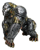 Steampunk Gearwork Cyborg Metallic Primate Silverback Gorilla Kong Figurine