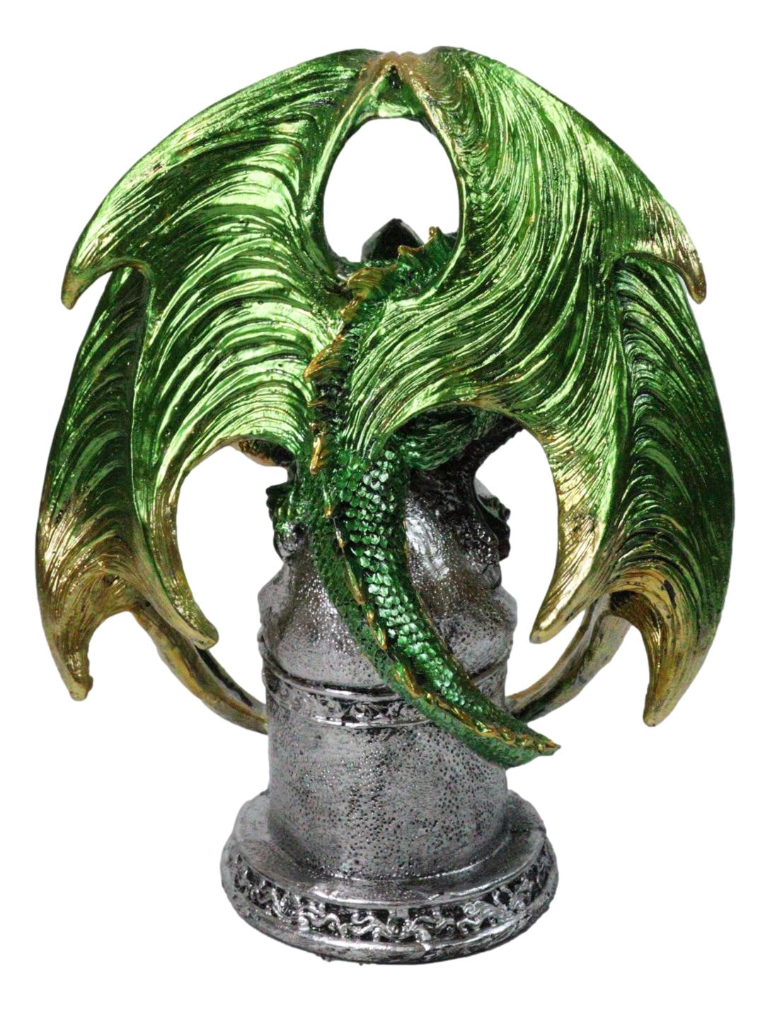 Ebros Green Dragon Treasure Tomb LED Color Changing Crystal Figurine 8.25"H