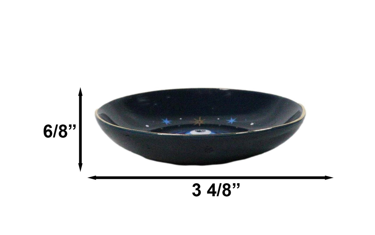Ebros Gift All Seeing Eye Triple Moon Incense Stick Holder Dish Catcher