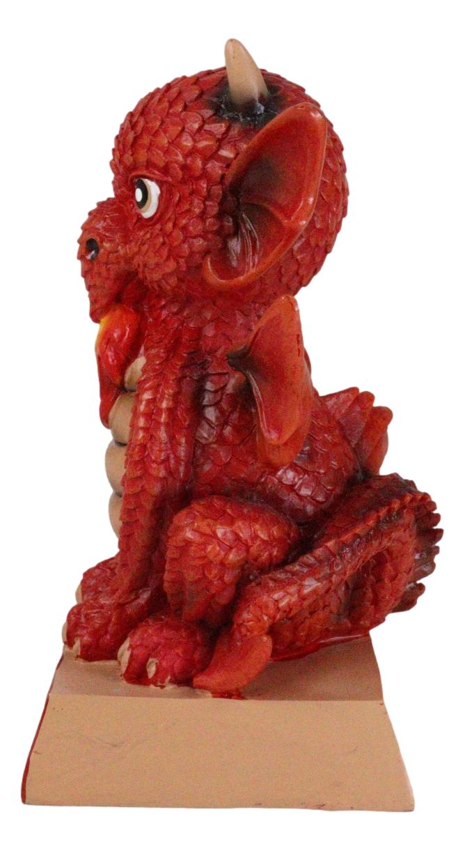 Fantasy Red Fire Koan Cartoon Chibi Dragon Figurine What Would A Dragon Do?
