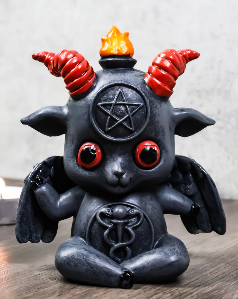 Wicca Occult Pentagram Baphy The Sabbatic Baby Goat Baphomet Meditation Figurine