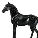 Equine Thoroughbred Pride Black Beauty Horse Steed Model Figurine On Base Stand