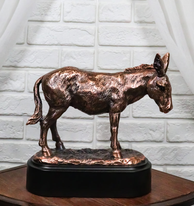 Rustic Western Farmhouse Ass Donkey Mule Electroplated Bronze Resin Figurine