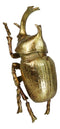 Medium Gold Resin Rhinoceros Elephant Beetle Wall Decor Or Tabletop Figurine