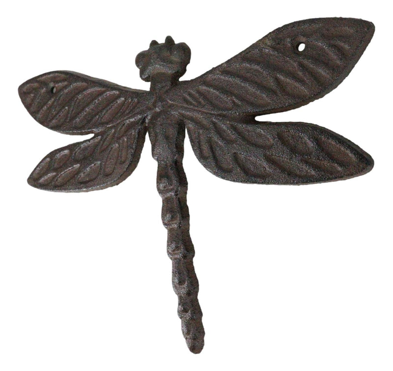 Pack Of 2 Rustic Forged Cast Iron Whimsical Auspicious Dragonfly Wall Decors