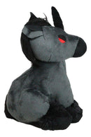 Mythical Fantasy Legend Black Dark Unicorn Hell Steed Luxe Soft Plush Toy Doll