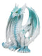 Fantasy Land Of Dragons Crouching Pale White Arctic Snow Winter Dragon Figurine