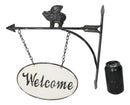 Cast Iron Rustic Farmhouse When Pigs Fly Angel Pig With Arrow Welcome Wall Sign
