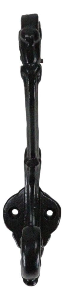 Set Of 3 Forged Cast Iron Black French Scroll Art Double Hooks Wall Coat Hangers