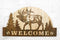 Rustic Western Wapiti Elk Deer By Pine Forest MDF Wood Welcome Wall Decor 17"L
