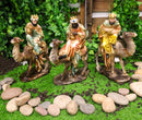Nativity Three Wise Men Balthasar Caspar Melchior On Camels Figurine Set 14"H