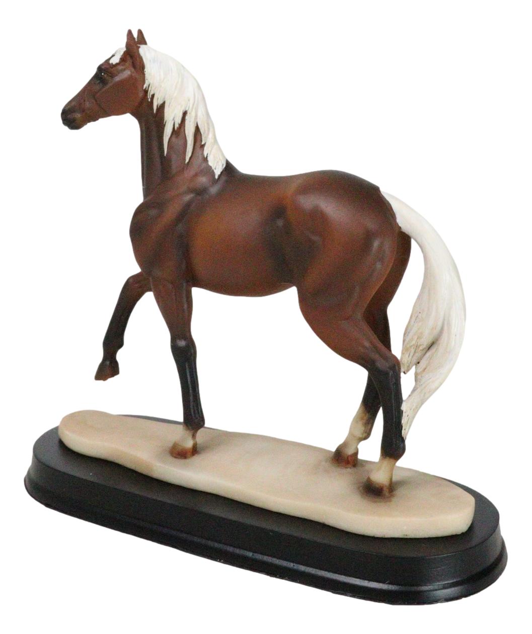 Equine Pride Flaxen Chestnut Horse With Fair Mane And Tail Figurine On Base