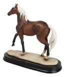 Equine Pride Flaxen Chestnut Horse With Fair Mane And Tail Figurine On Base