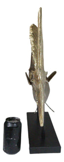 Large Marine Sea Life Sailfish Marlin Sculpture in Gold Leaf With Pole Stand 38"