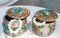 Set Of 2 Southwest Rustic Turquoise Red Rocks And Stones Vintage Trinket Boxes