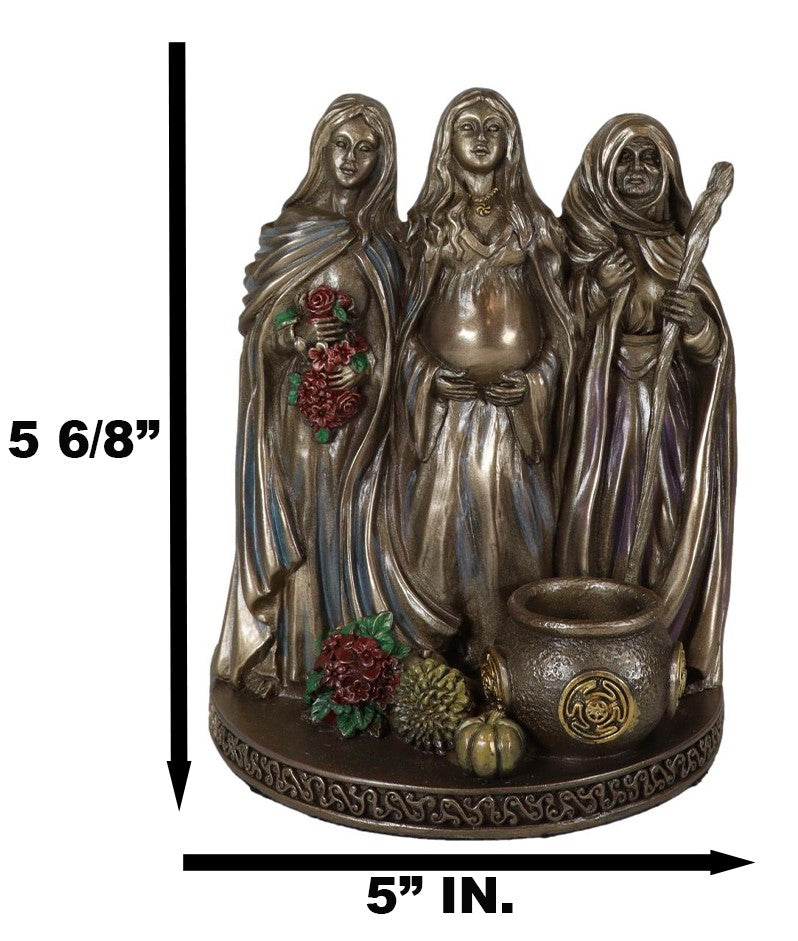 Sacred Phases of The Moon Triple Goddess Mother Maiden Crone Life Cycle Figurine