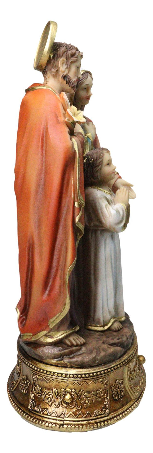 Catholic Holy Family Mary Joseph and Jesus With Rosary Drawer Box Figurine 9"H - Ebros Gift