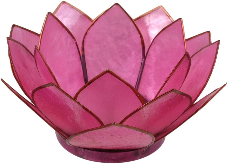 Pack Of 3 Coral Pink Seashells Lotus Flower Votive Tea Light Candle Holders