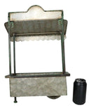 Rustic Green Galvanized Metal Farm Fresh Market Cart Hanging Wall Planter 19"H