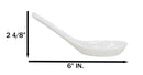 Contemporary High Gloss White Melamine Asian Soup Spoons Pack Of 12 Set