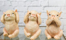 Rustic Country Hog Heavens See Hear Speak No Evil Piglet Pigs Figurines Set