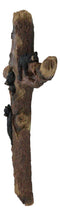 Western Playful Climbing Black Bear Cubs With Mama Bear Faux Tree Log Wall Cross