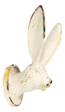 Pack Of 2 Antique White Pewter Cottage Bunny Rabbit Wall Coat Hat Leash Hooks