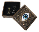Auspicious Evil Eye Of Providence With Sacred Symbols Square Decorative Box