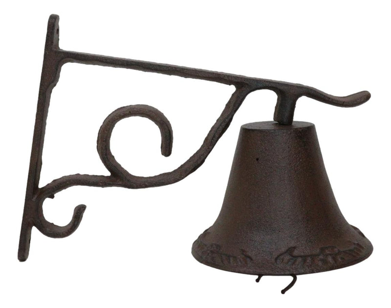 Large Cast Iron Rustic Western Traditional Door Wall Dinner Yard Farm Bell Decor