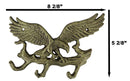 Cast Iron Rustic Gold American Patriotic Bald Eagle 3-Peg Coat Keys Wall Hooks