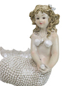 Vintage Ocean Atlantis Seated Mergirl Mermaid Coraline With Pearly Tail Figurine
