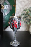 Medieval Swordsman Red Templar Crusader Knight Suit of Armor Wine Goblet