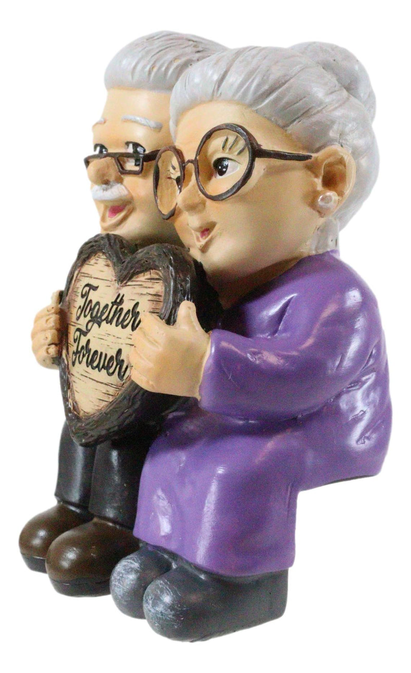 Grandpa And Grandma Old Couple With Together Forever Heart Sign Shelf Sitter