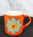 Orange Svadhishthana Sacral Chakra Zen Flower Of Life Mandala Circle Ceramic Mug