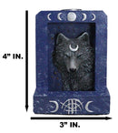 Phases Of The Moon Alpha Black Wolf With Crescent Mark Backflow Incense Burner