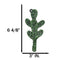 Pack Of 2 Cast Iron Verdi Green Southwest Bunny Ears Cactus Wall Hook Plaques